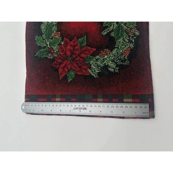 Tapestry Poinsettia Cardinal Bowman Spencer Christmas 18 x 12 Table Setting TWO - Picture 9 of 14